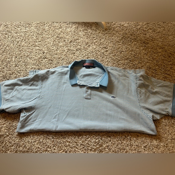 VINEYARD VINES Mens Size XL Light, blue, and white striped polo - Picture 2 of 9
